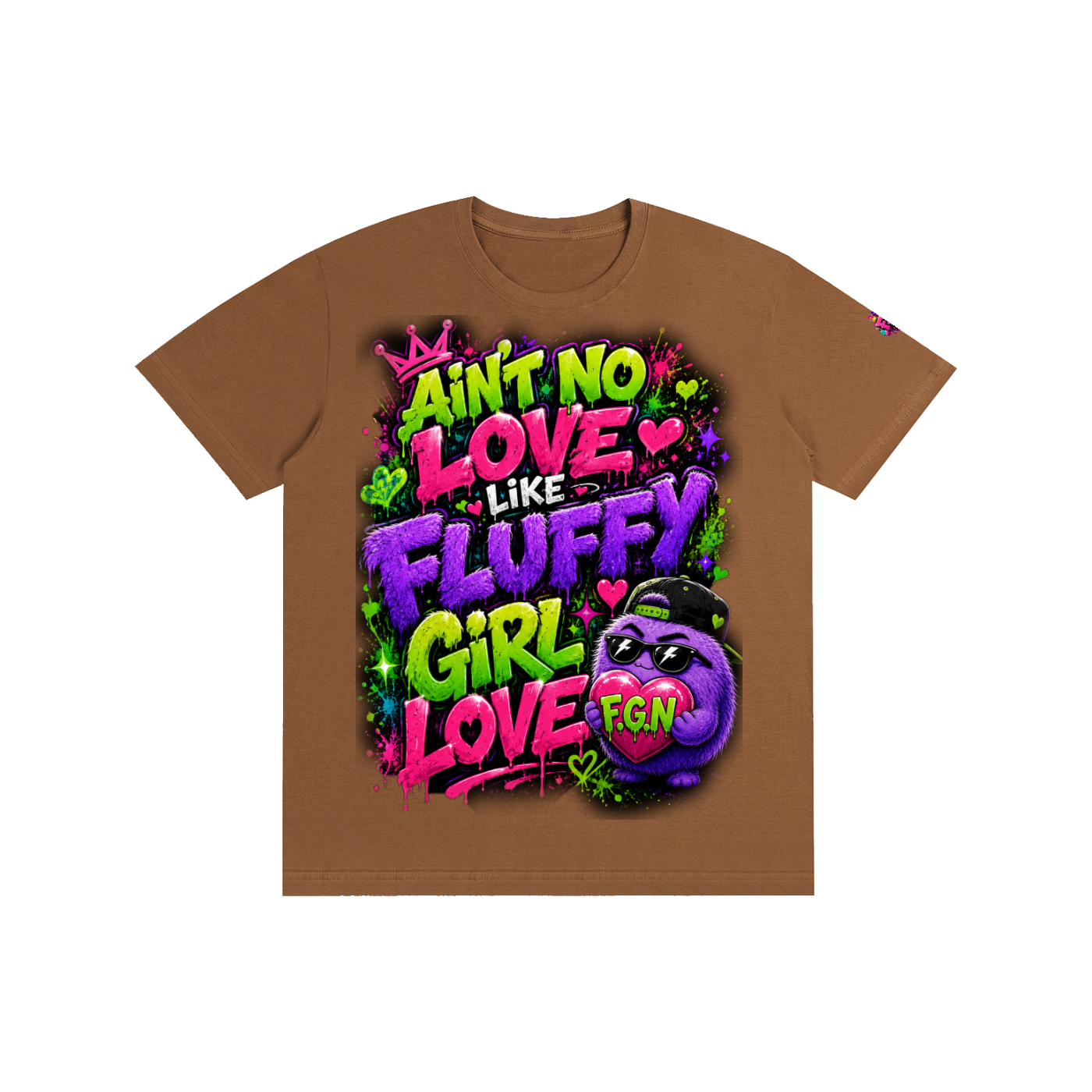 Pure Cotton Unisex T-Shirt w/ Custom Graphic Design_Ain't No Love_Front & FGN Logo_Left Sleeve