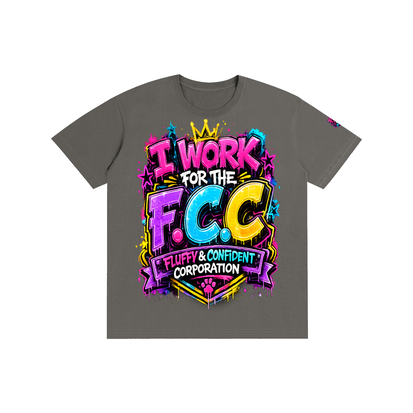 Pure Cotton Unisex T-Shirt w/ Custom Graphic Design_F.C.C_Front & FGN Logo_Left Sleeve