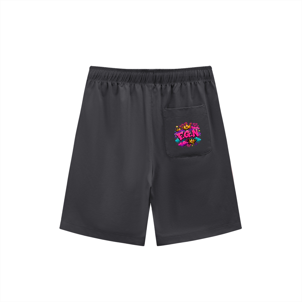 Lightweight Drawstring Shorts Respect My Fluffy Gangster-Front & FGN Logo-Back