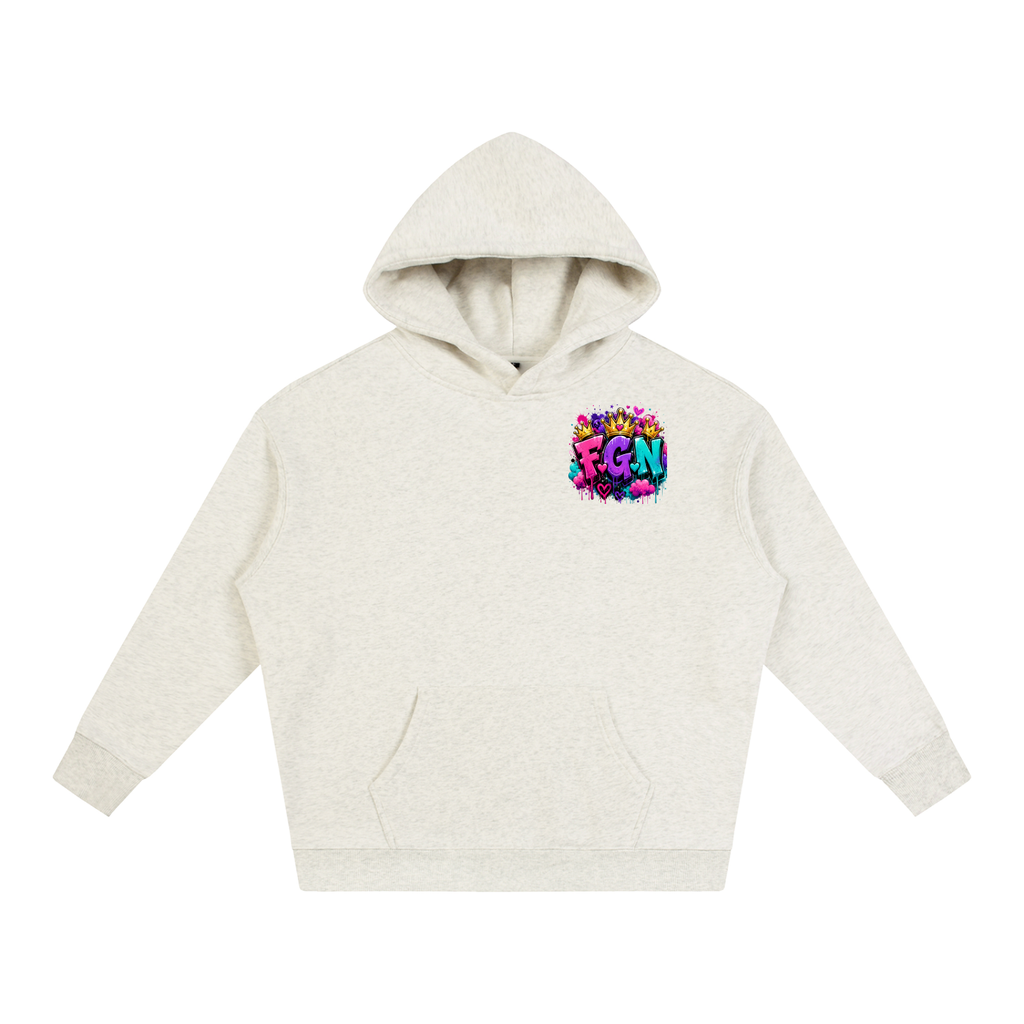 Oversize Fleeced Hoodie w/ Custom FGN Logo Front & FGN Graphic Design Back