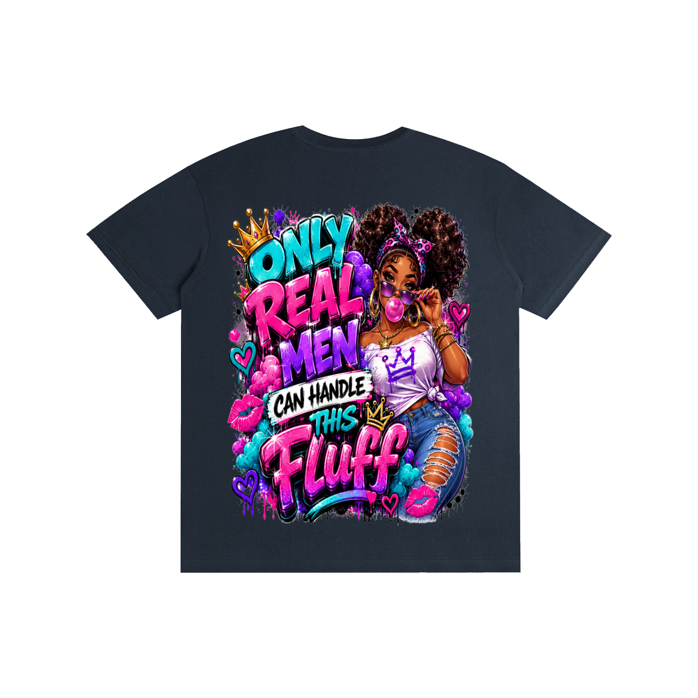 Pure Cotton Unisex T-Shirt w/ Custom FGN Logo Front & Only Real Men...Graphic Design Back