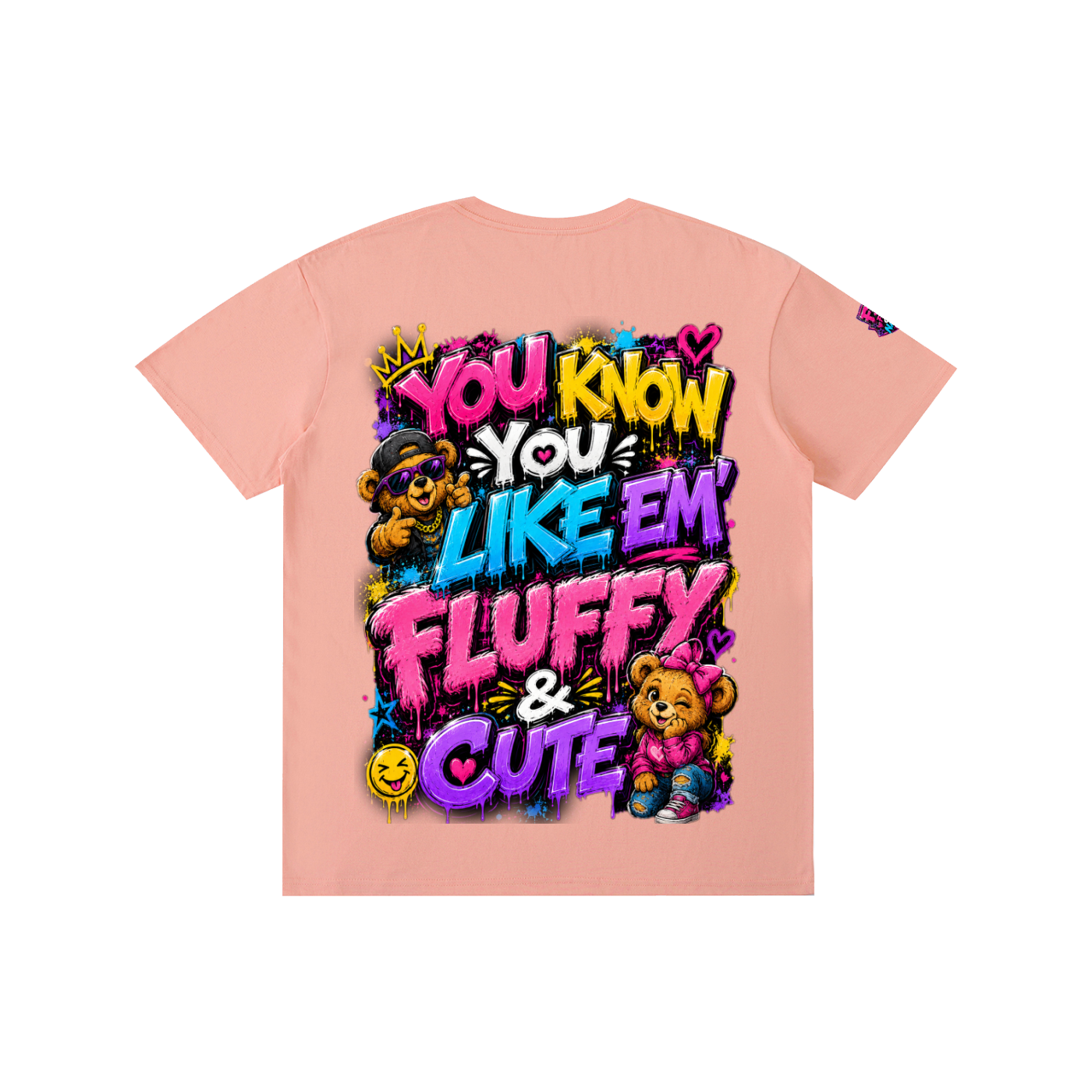 Pure Cotton Unisex T-Shirt w/ Custom Graphic Design_You Know You Like Em'_Back & FGN Logo _Right Sleeve