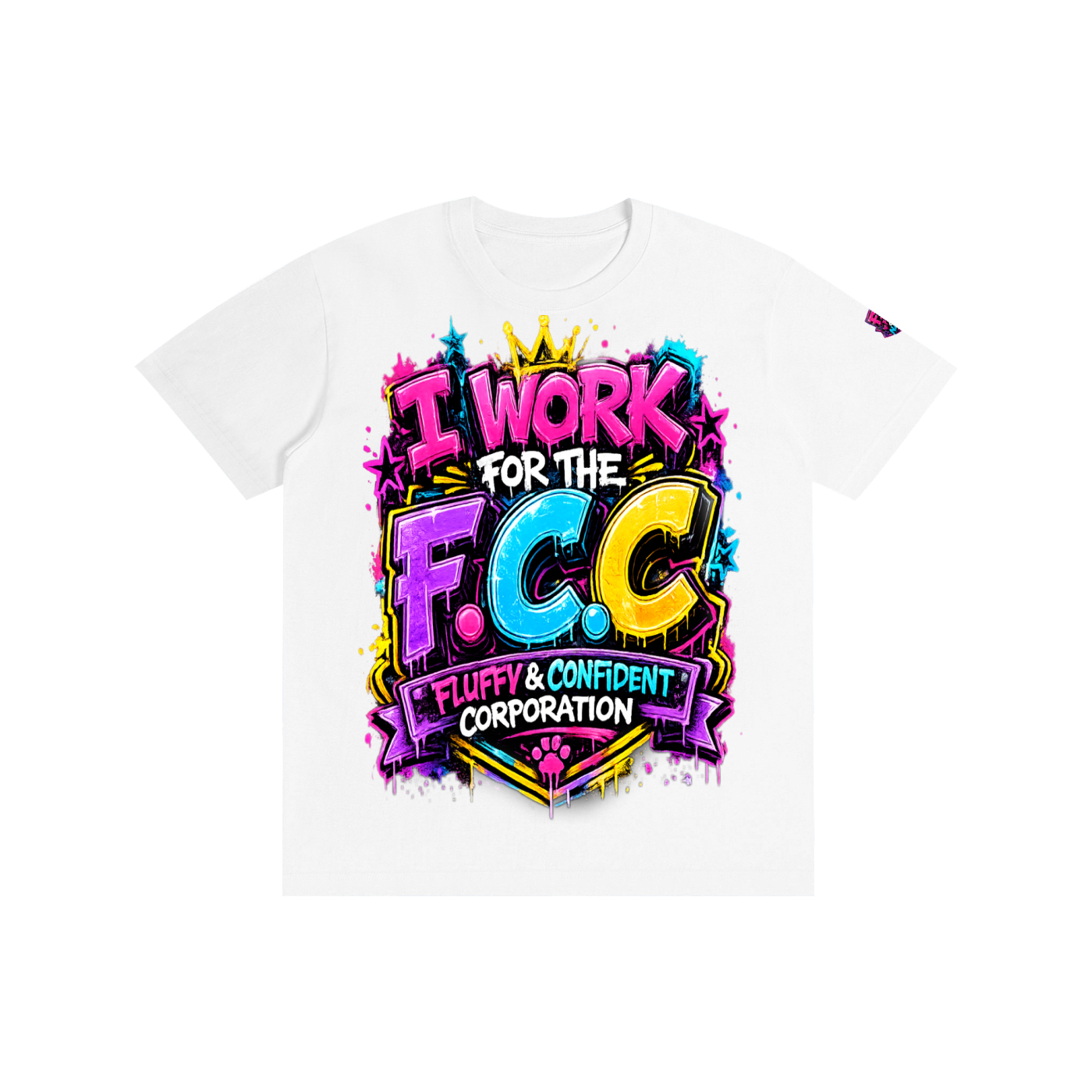 Pure Cotton Unisex T-Shirt w/ Custom Graphic Design_F.C.C_Front & FGN Logo_Left Sleeve