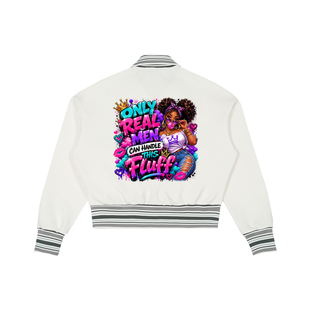 Striped Rib Collar Zip Jacket w/ Custom FGN Logo Front & Only Real Men Graphic Design Back