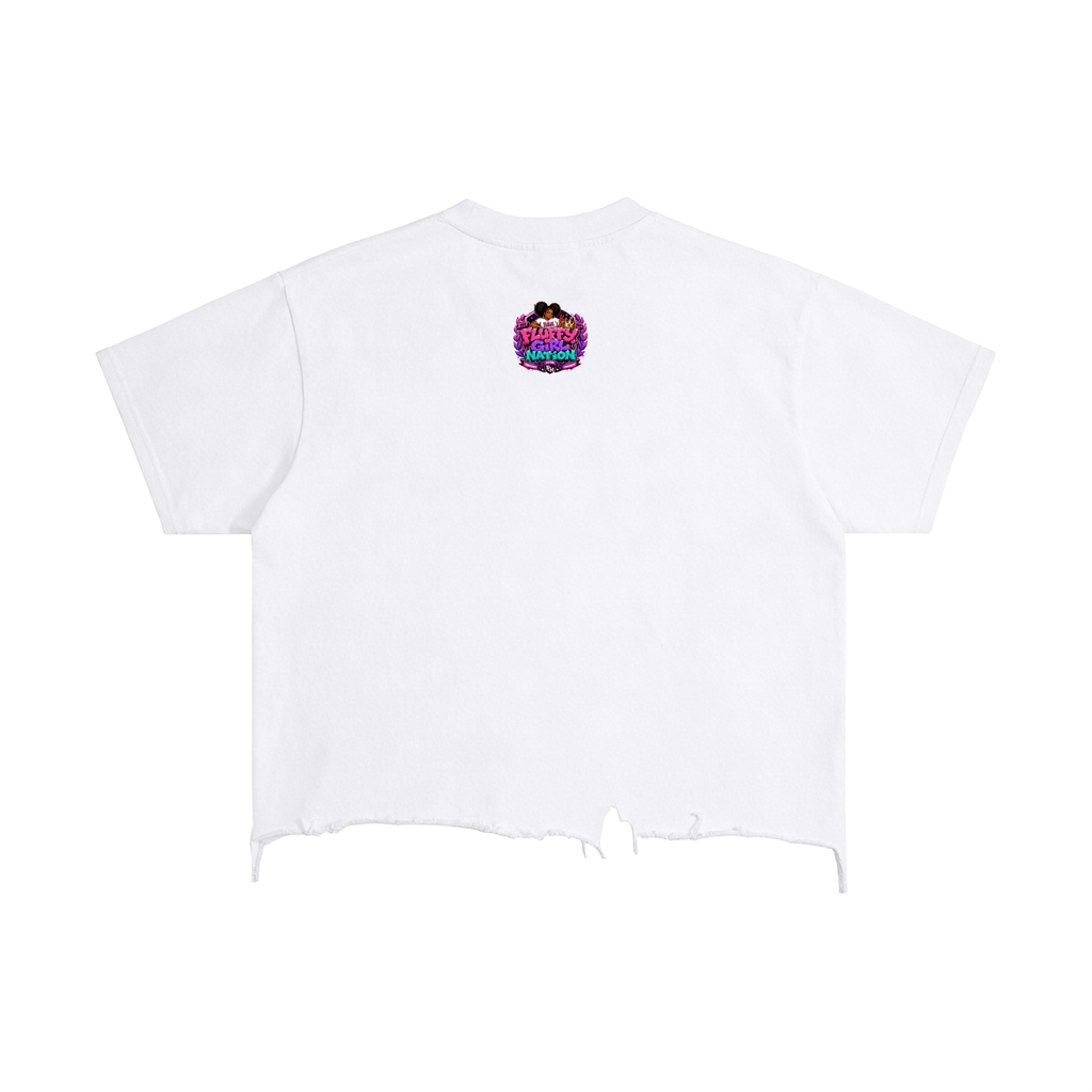 Vintage Wash Boxy Distressed Hem w/ Custom Zero Fluffs Given Graphic Design Front & FGN Logo Back T-Shirt