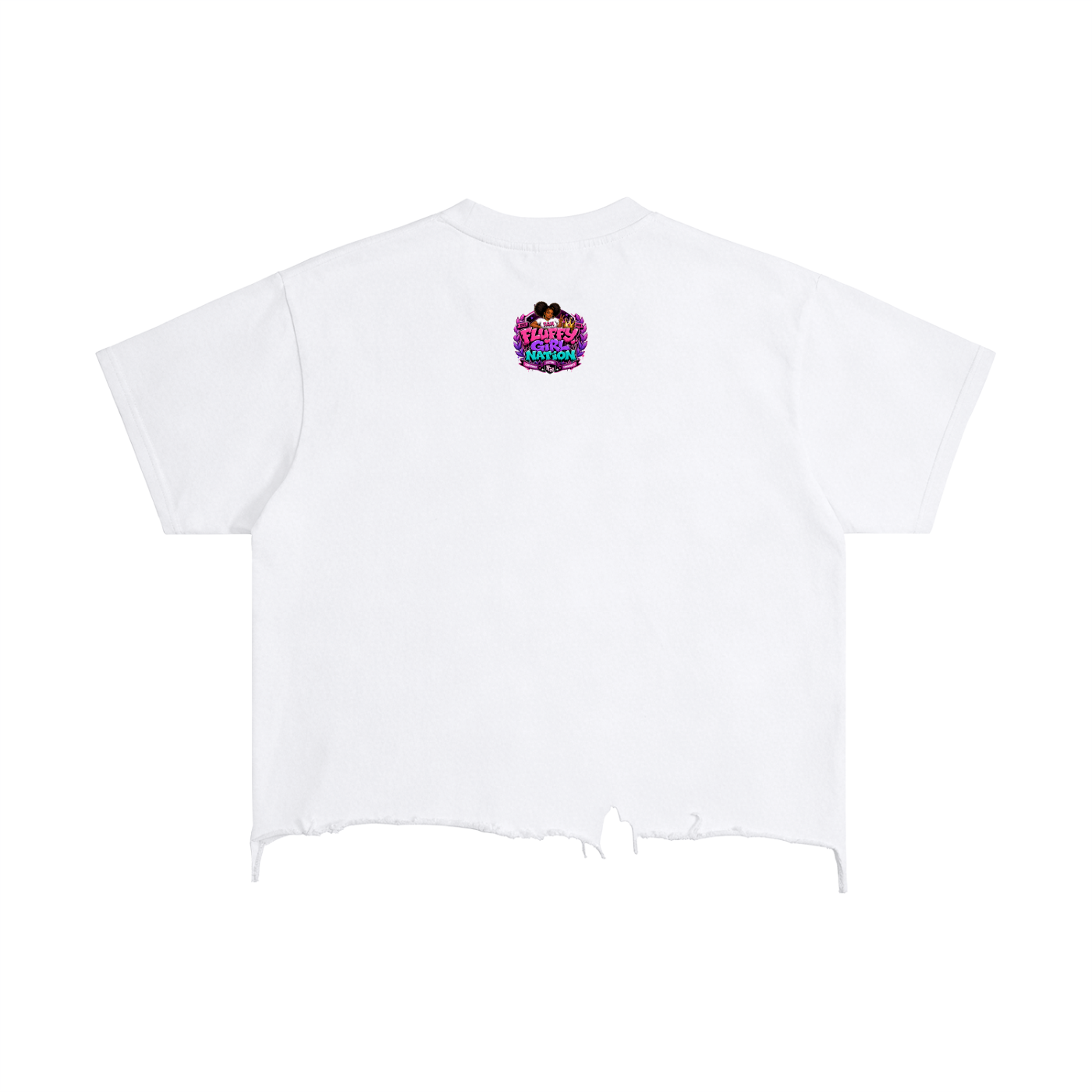 Vintage Wash Boxy Distressed Hem w/ Custom Zero Fluffs Given Graphic Design Front & FGN Logo Back T-Shirt