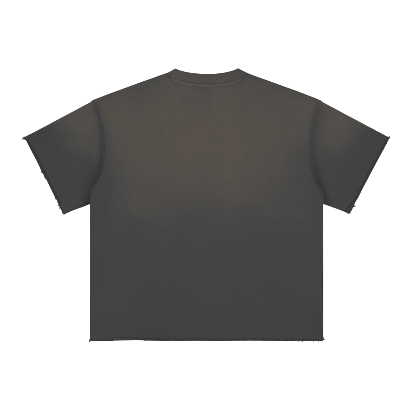 Sun Fade Raw Edge T-Shirt w/ Custom Graphic Design Zero Fluffs Given...Front