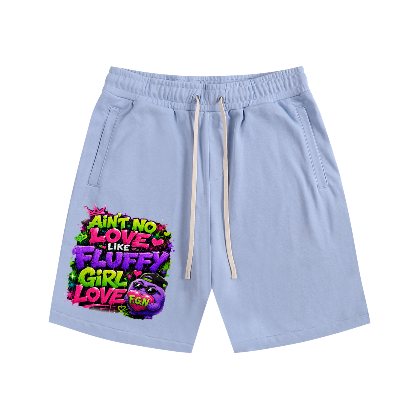 Essential Cotton Shorts w/ Custom Graphic Design_Ain't No Love Like_Front
