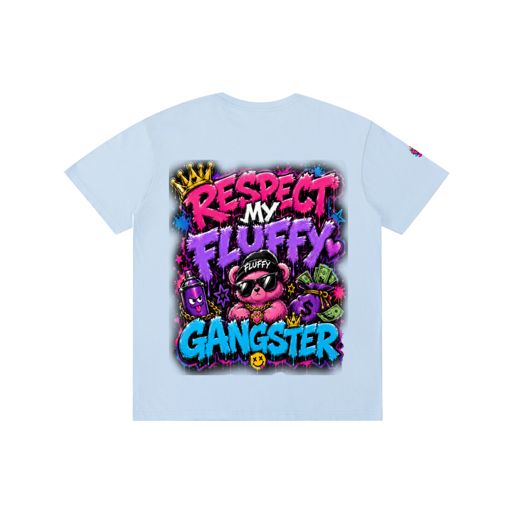 Cotton T-Shirt Respect My Fluffy Gangster-Back
