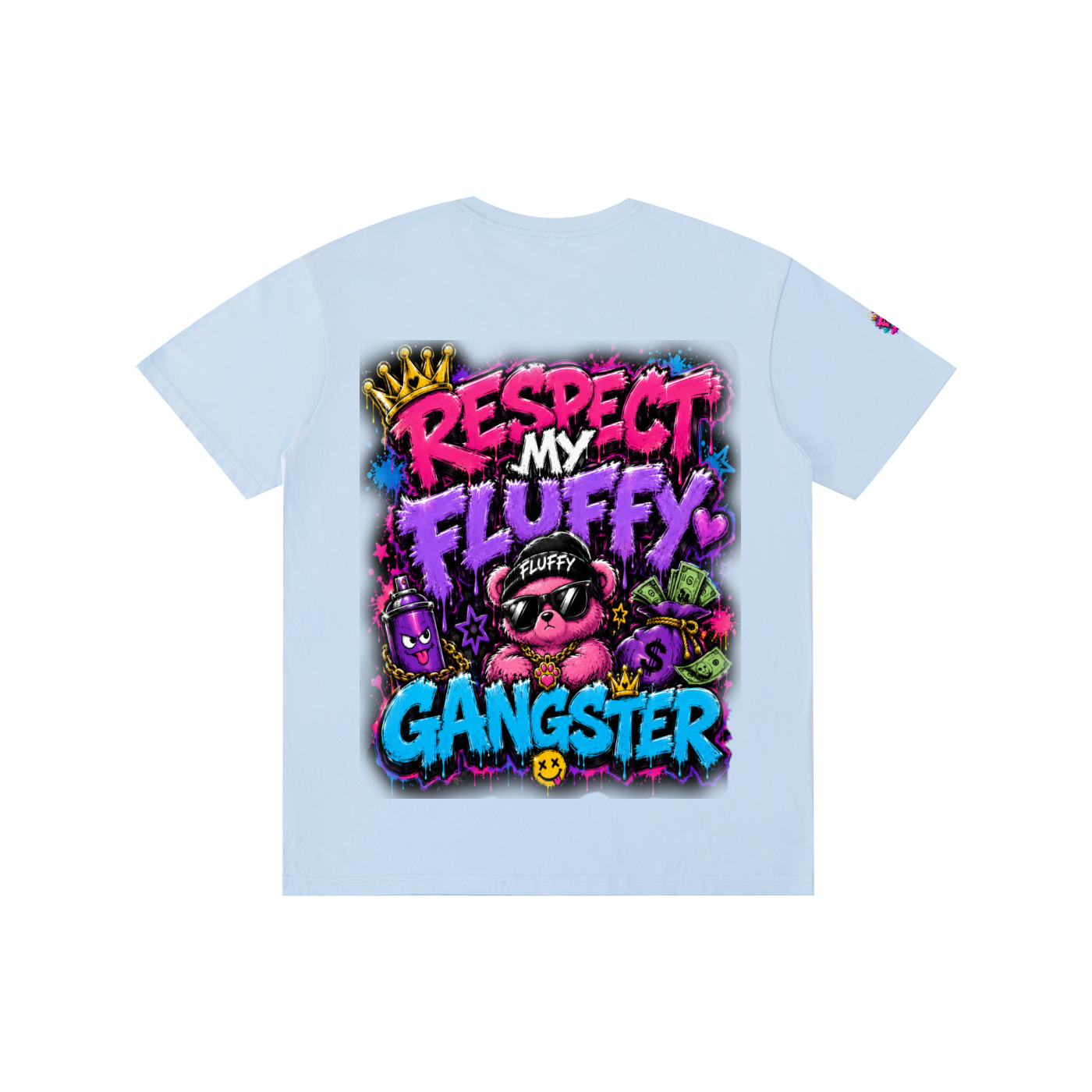 Cotton T-Shirt Respect My Fluffy Gangster-Back